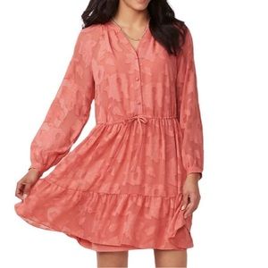 NWT LC Lauren Conrad Floral Button Front Long Sleeve Dress